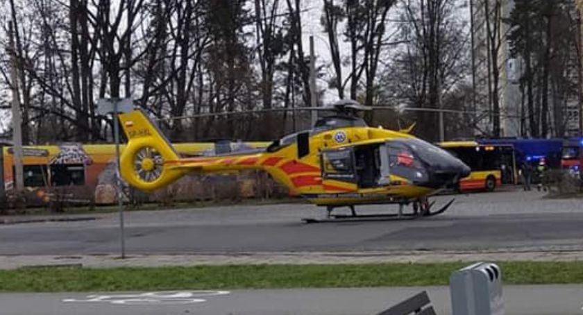 Zablokowana Mickiewicza. Przy pętli autobusowej wylądował helikopter LPR