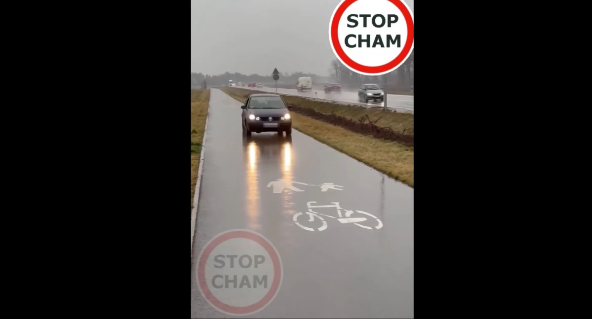 Kadr z nagrania opublikowanego w serwisie Stop Cham