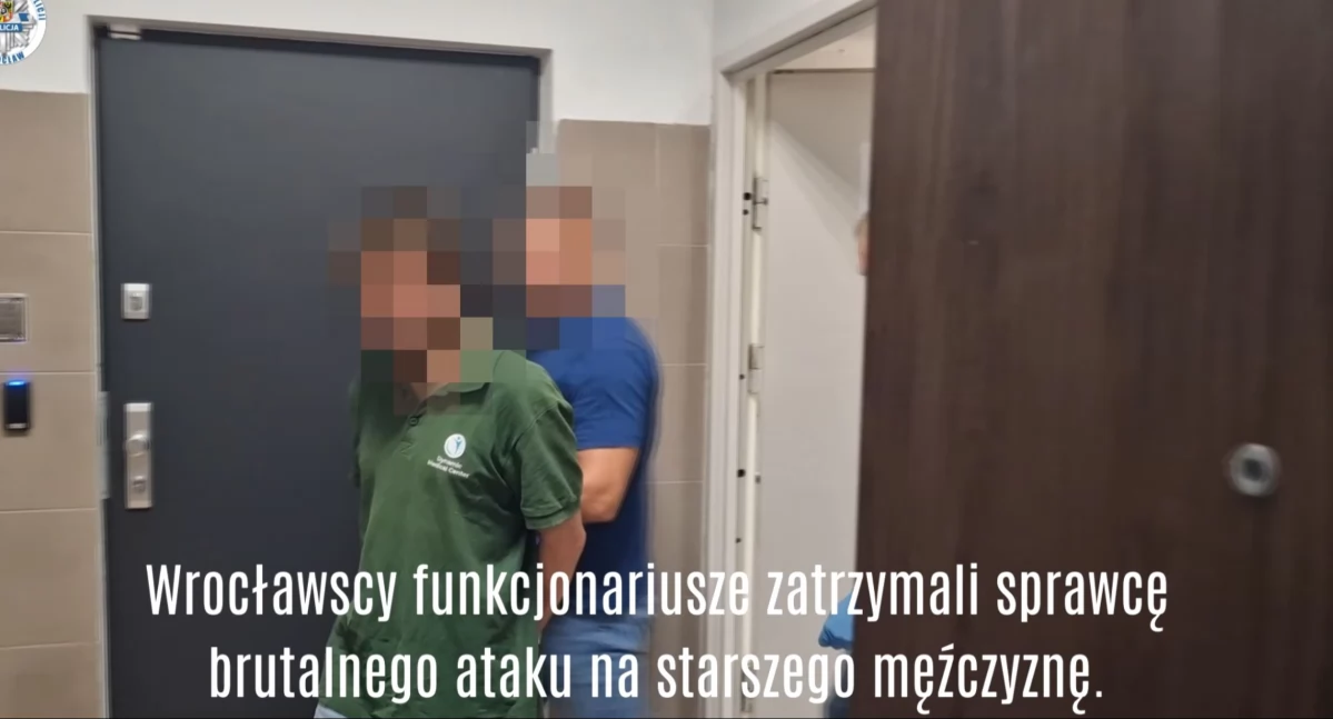 Interwencje, Wrocławscy policjanci zatrzymali sprawcę brutalnego ataku starszego mężczyznę - zdjęcie, fotografia