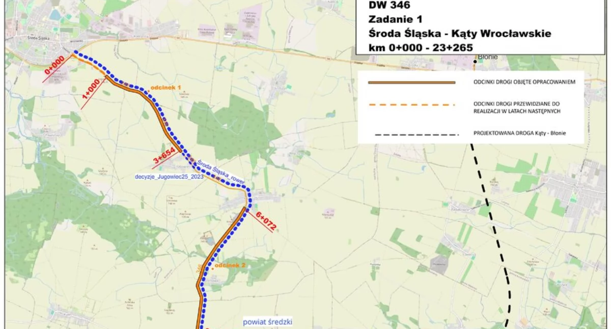 24wroclaw, BERGER wyremontuje drogę wojewódzką odcinku Środa Śląska Kąty Wrocławskie - zdjęcie, fotografia