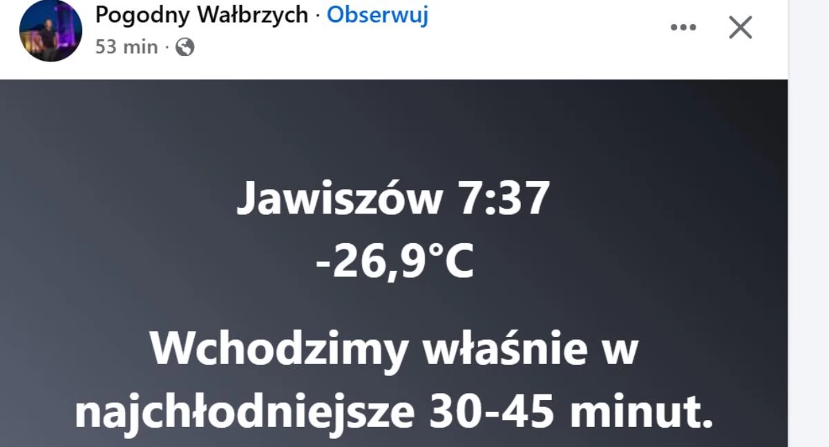 Pogoda, Silny mróz Dolnym Śląskiem wyjątkowo zimna bardzo mroźny poranek - zdjęcie, fotografia