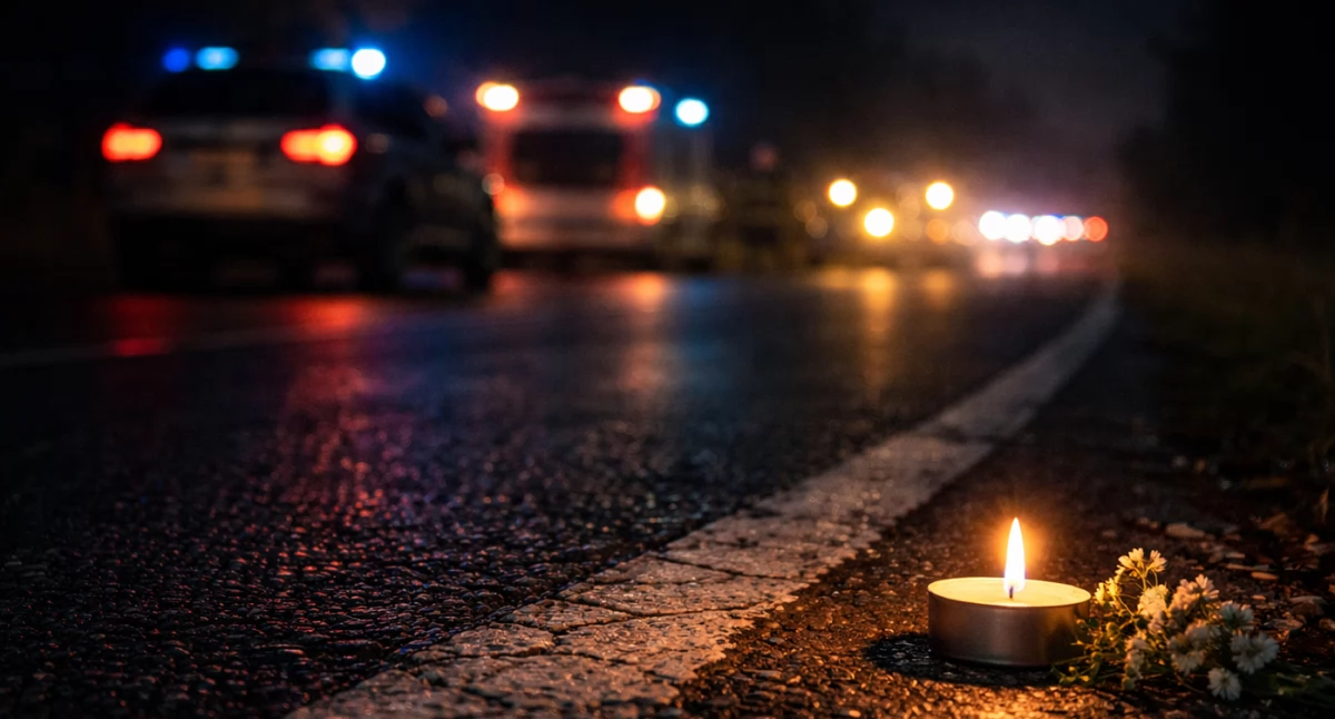 Wypadki drogowe, Tragiczny wypadek powiecie oleśnickim żyje letni pieszy - zdjęcie, fotografia
