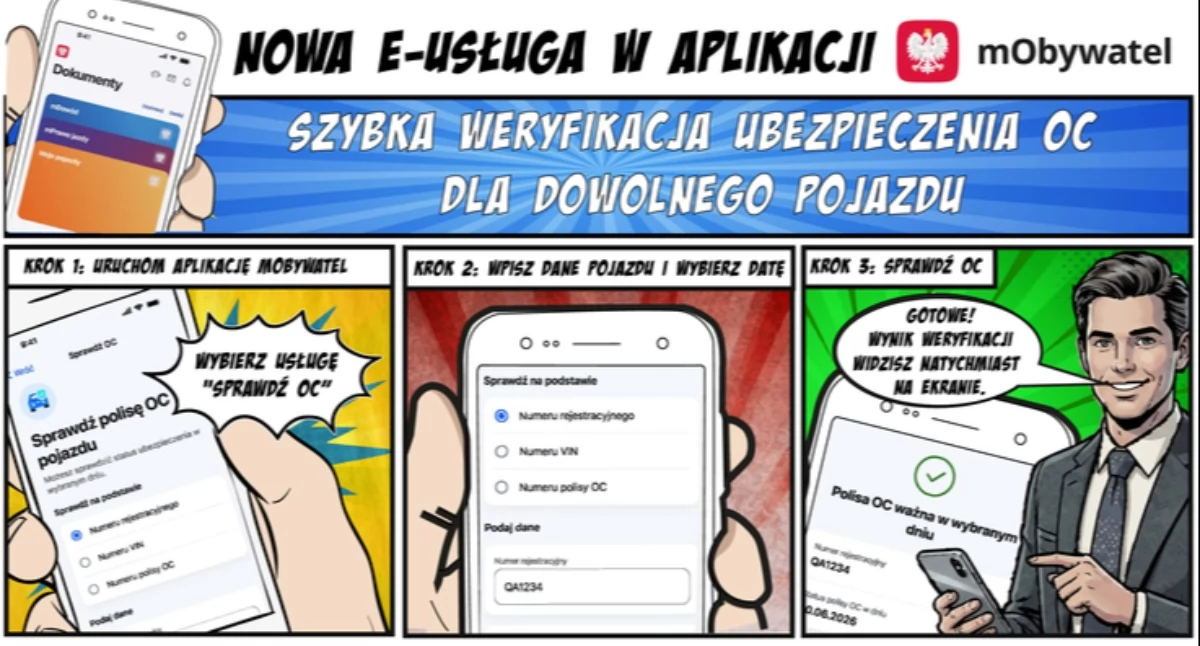 Nowa funkcja w mObywatelu. Kierowcy gwałtownie sprawdzą ważność OC pojazdu