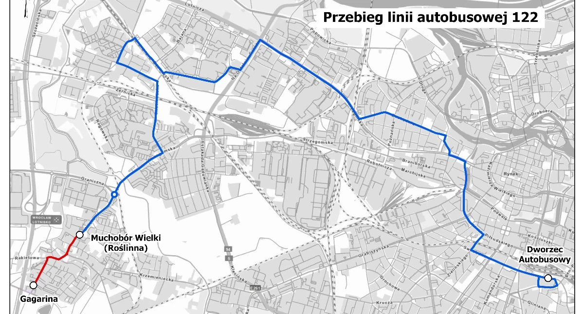 Linia 122 we Wrocławiu pojedzie dalej. Autobusy dotrą na ul. Gagarina