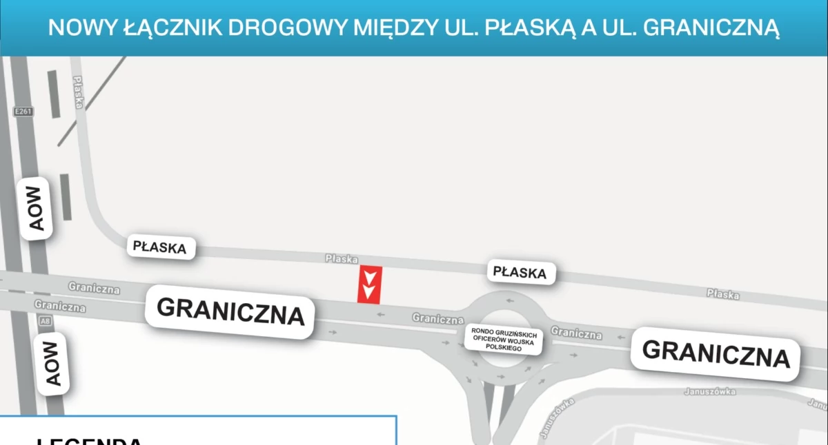Zmiany na rondzie przy ul. Granicznej. Miasto buduje łącznik, który ma usprawnić ruch