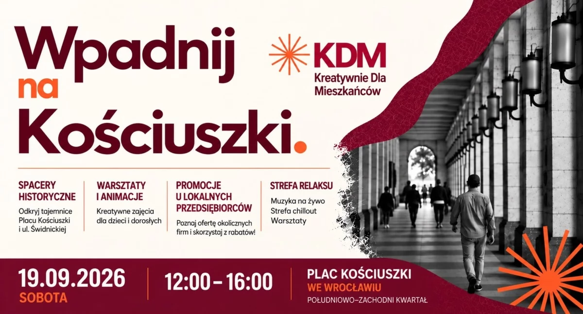 Już w sobotę „Wpadnij na Kościuszki!”. Darmowe warsztaty, historyczne spacery, muzyka i promocje