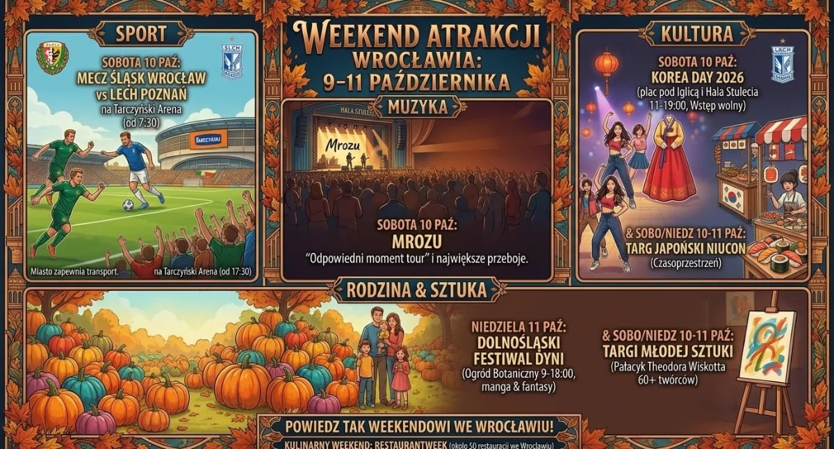 Mrozu, Korea Day, wielki mecz i Festiwal Dyni. Co będzie się działo we Wrocławiu w ten weekend?