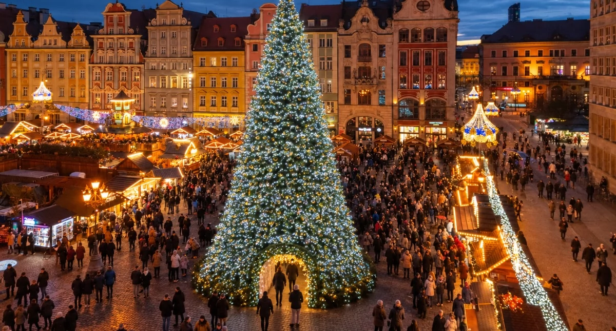 Wrocław szykuje świąteczny hit. Do 23-metrowej choinki wejdziesz do środka. Tak będzie wyglądać Rynek