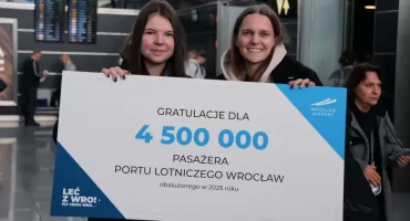 Kolejny rekord! Port Lotniczy Wrocław przywitał pasażera nr 4,5 mln!