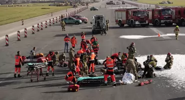 Ćwiczenia służb ratowniczych w Porcie Lotniczym Wrocław