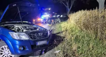 Poważny wypadek między Łanami a Dobrzykowicami. Dwie osoby trafiły do szpitala