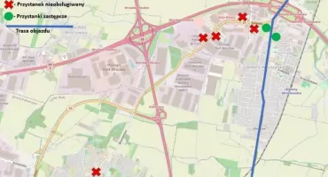 Objazdy dla linii 512, 522 i 532. Rusza przebudowa ronda na DK35