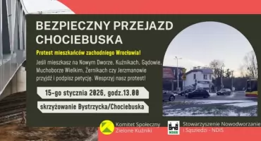 Mieszkańcy zachodniego Wrocławia mają dość niebezpiecznego przejazdu na Chociebuskiej. Przejazd Chociebuska Bystrzycka to tykająca bomba komunikacyjna