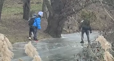 Dzieci kontra cienki lód. O krok od tragedii na Oławie we Wrocławiu