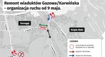 Remont wiaduktów i przebudowa skrzyżowania na Brochowie. Duże zmiany w ruchu od maja